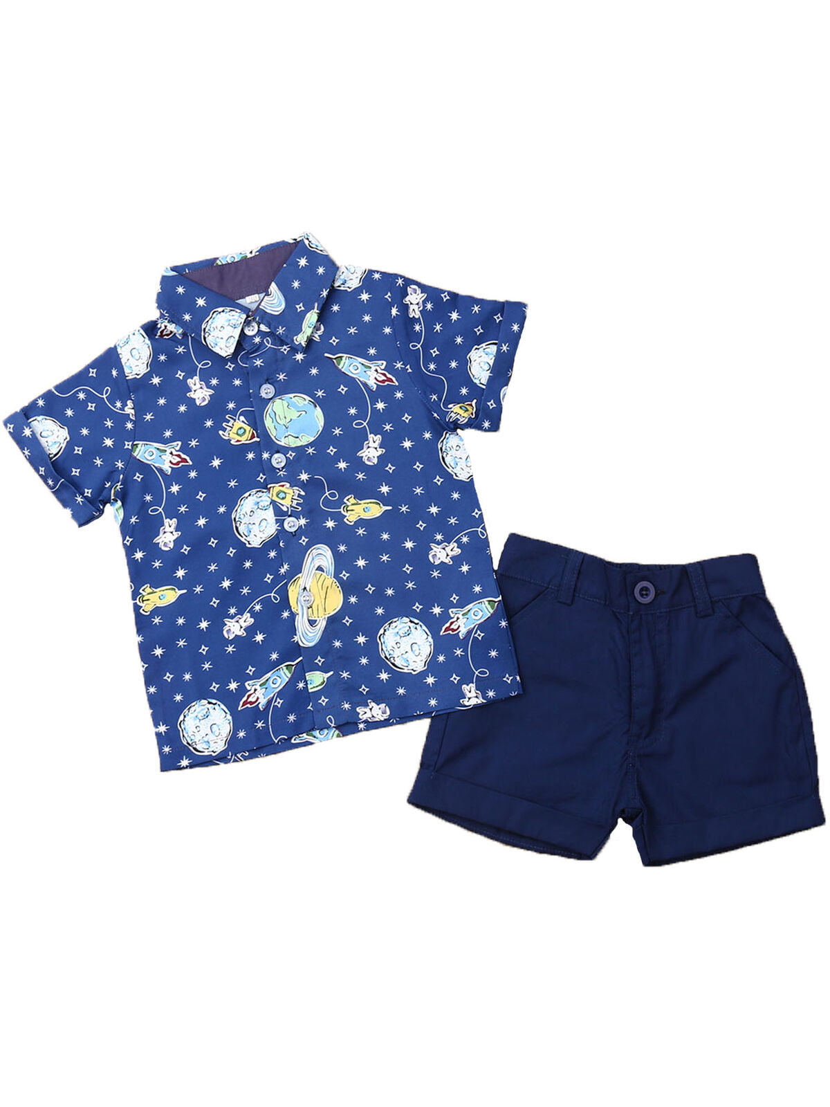 Kids Baby Boy Rocket Gentleman Clothes Shirt Tops Shorts Pants Formal Outfit 