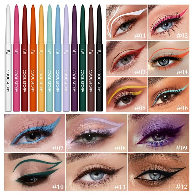 under $20 beauty gift!Gel Eyeliner Metalliced Colour Changing Eyeliner Colour Changing Shimmering Long Lasting Waterproofed Eyeshadow Pencil on Clearance