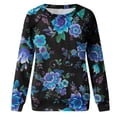 thumbnail image 4 of Pntutb, camiseta de manga larga holgada con cuello redondo y estampado de flores informal a la moda de verano para mujer, blusa, jersey Pntutb Pntutb-1880, 4 of 5