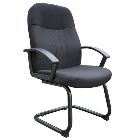 Mid Back Fabric Guest Chair In Black