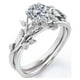 thumbnail image 3 of JeenMata Juego de Anillos de Boda de Diamantes Reales Redondos de Medio Quilate Juego de Anillos de Boda con Diamantes en Forma de Hoja y Enredadera: Oro Blanco de 10 K, 3 of 6