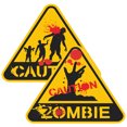 thumbnail image 1 of 2Pcs Halloween Danger Warning Sign Sticker Luminous Creepy Zombie Sign Door Sticker, 1 of 6