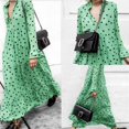 thumbnail image 1 of Goodlook Robe Maxi Décontractée à Pois Surdimensionnée Col en V Manches Longues pour Femmes, 1 of 5