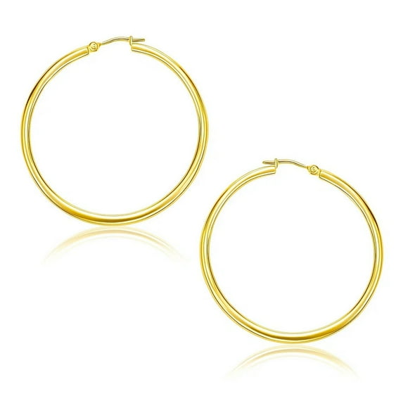 Boucles d'Oreilles Créoles Polies en Or Jaune 10k (30 mm)
