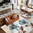 thumbnail image 5 of Spring Floral Vintage Area Rugs 4x6 for Living Room, Retro Teal Tulips Botanical Summer Non Slip Washable Rug Runner, Low Pile Indoor Floor Carpet Mat Bathroom Rugs for Bedroom, Kids Room, 5 of 9