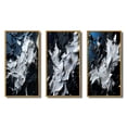 thumbnail image 2 of Designart "River of Euphoria Abstract Expressionism II" Abstract Painting Framed Wall Art Set Of 3 - Blue Modern Frame Canvas Set For Living Room Decor, 2 of 6