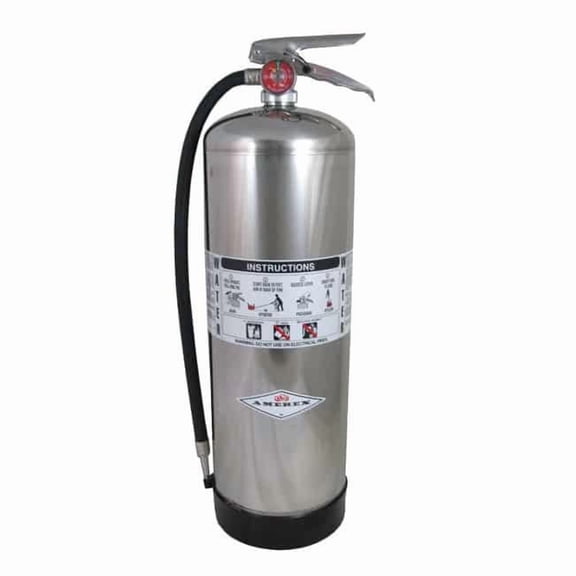 Amerex 240, 2.5 Gallon Water Class A Fire Extinguisher with 864 Heavy Duty Rubber Strap Wall Bracket