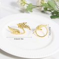 10pcs Gold Napkin Rings, Leaf Napkin Rings, Metal Napkin Holders for