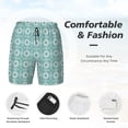thumbnail image 4 of Kdxio Blue Print Print Men's Swim Trunks with Compression Liner 7 Inch Inseam Quick Dry Swim Shorts, 4 of 7