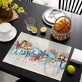 thumbnail image 3 of Summer Starfish Placemats Set of 6, Blue Conch Coral Ocean Retro Beige Placemats for Dining Table, Place Mats for Kitchen Tabletop, Waterproof Wipeable Dining Table Mats Set, 3 of 9