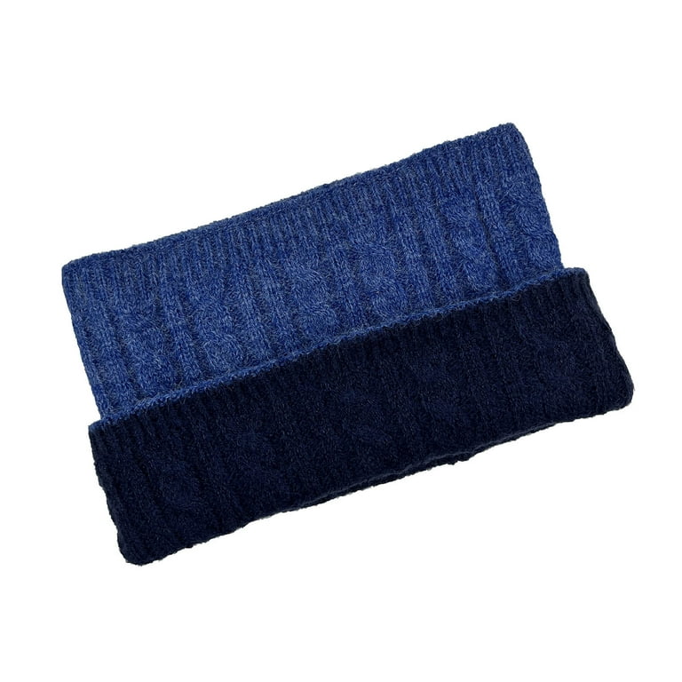 Pxiakgy Brush Hair Neck Scarf Womens Mens Scarf Winter Double Thick Knitted  Round Ring Infinite Scarf Warm Windproof Blue + One size 