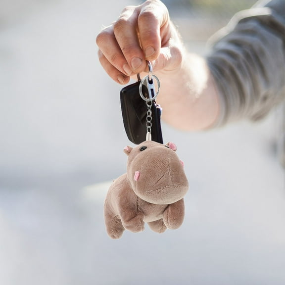 MLINS Hippo Keychain Plush Hippo Key Chain Plush Hippopotamus Keychain Animal Keyring Handbags Purse Charms Party Favors For Home Novelty Keychains
