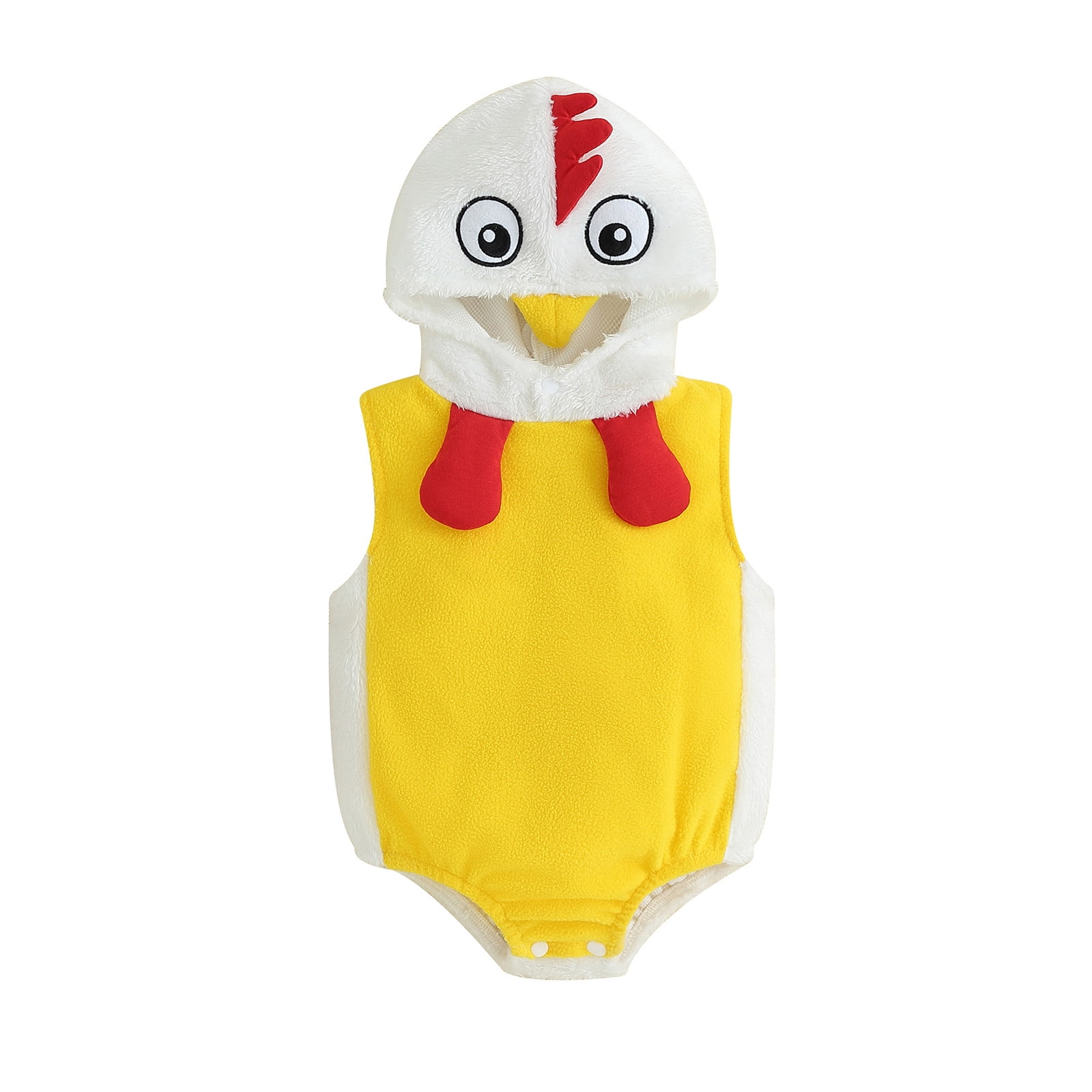 Déguisement Poussin Bébé – Combinaison 3D à Capuche, Peluche, Zippée – Pour Pâques, Carnaval, Baby Shower, Photo – 0-24 Mois
