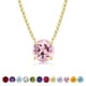 thumbnail image 1 of JeenMata Hermoso Collar con Colgante de Solitario con Piedra Natal de Octubre de Corte Redondo de 1 Quilate, Turmalina Rosa, Chapado en Oro Amarillo de 18 Quilates, Mujer, Adulto, 1 of 6