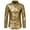 Gold, variant on Aueoeo Men's Long Sleeve Shirt Casual Tee Shirts Stripe Bronzing Button Shirt Disco Party Costume Shirt