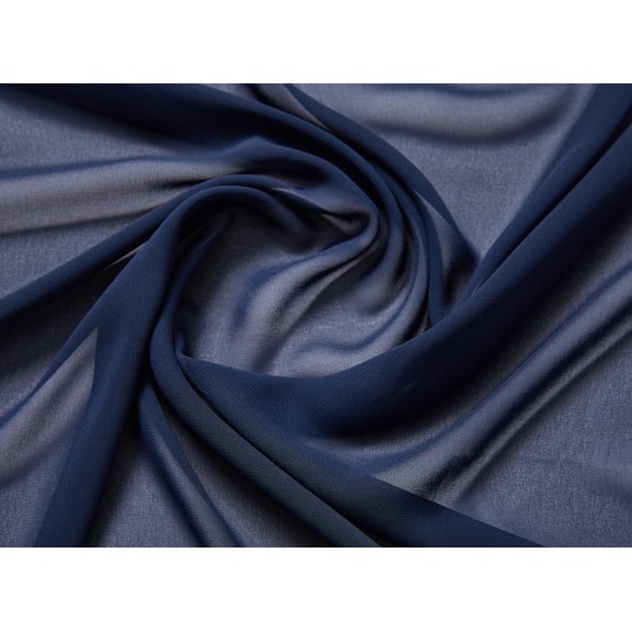 Zelouf Sheer Souffle Chiffon , Sewing, DIY, Crafts Fabric by the Yard, Navy Sparkle, 3 Yard