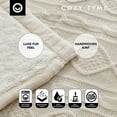 thumbnail image 5 of Francois Cable Knit Throw - Reverse Faux Rabbit Fur, Extra Soft 50" x 60", Cream White, 5 of 9