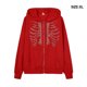 thumbnail image 4 of Qarigey Sudadera con capucha y cremallera para mujer, jersey de manga larga cálido de otoño, suéter informal con fecha lisa, sudadera Prendas para la parte del cuerpo Rojo SG, 4 of 6
