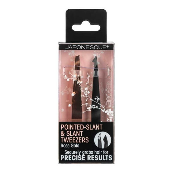 Japonesque Power Duo Bronze Slanted Tip Tweezers