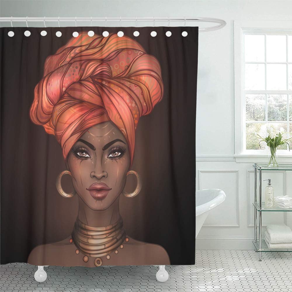 Black Girl African American Woman Sunflower Shower Curtain For Bathroom Decor 