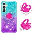 thumbnail image 2 of CCSmall Cute Case for Samsung Galaxy S24 FE (Not S24) with Kickstand for Women, Liquid Glitter Sparkle Bling Phone Case Gradient Floating Quicksand Cover for Samsung Galaxy S24 FE JB Bluish Violet, 2 of 7