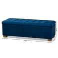 thumbnail image 3 of Baxton Studio Roanoke Navy Blue Velvet Upholstered Storage Ottoman Bench, 3 of 11