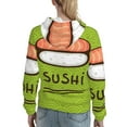 thumbnail image 7 of Xecao Fresh Sushi Pattern Hoodies for Women Sweatshirts Long Sleeve Sweatshirts Pullover Outfits with Pocket-Large, 7 of 7