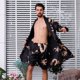 thumbnail image 2 of M-5XL de talla grande para hombre, bata y pantalones cortos, conjunto de dormir informal, 2 uds., lencería íntima, albornoz de manga larga, Kimono de satén, pijama para el hogar, 2 of 4