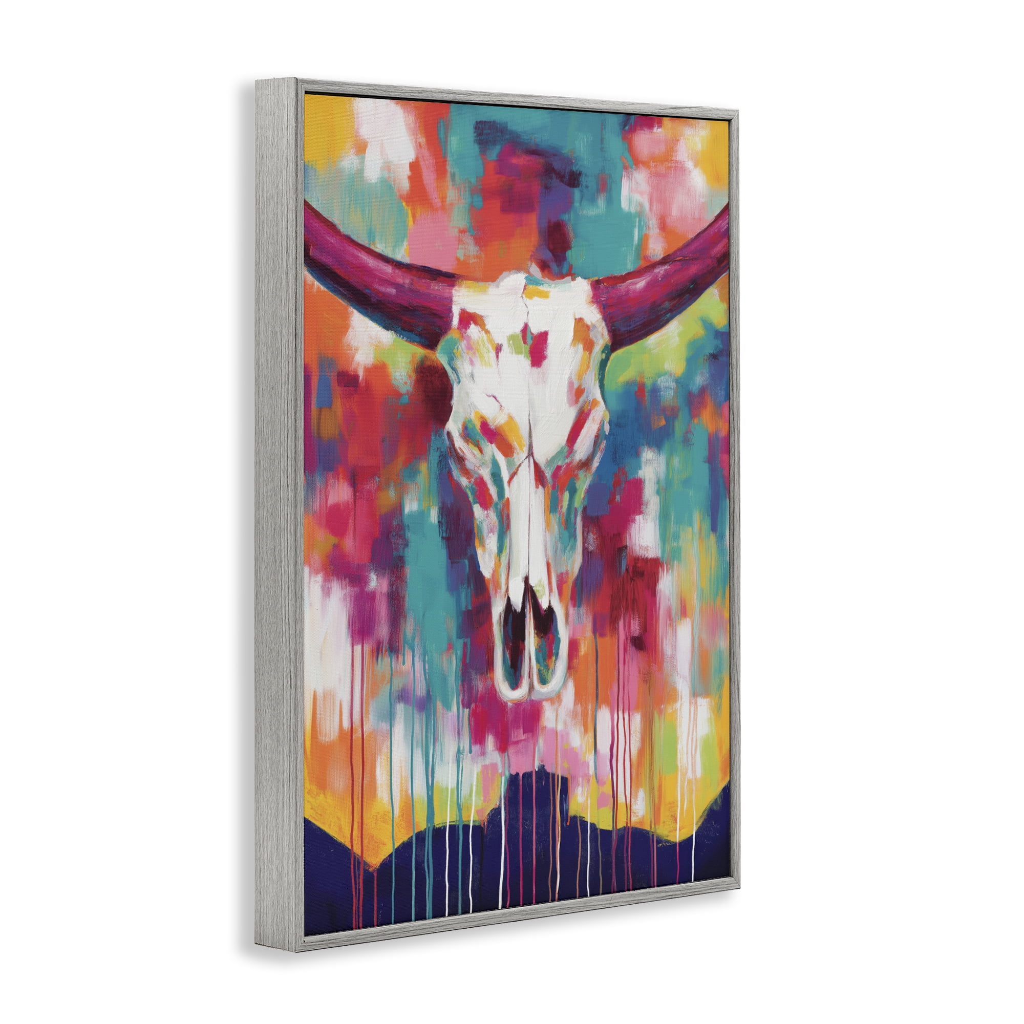 Stupell Industries Spirit Of The West Skull Gray Framed Giclee Art, design by Chromatic Storm Studio