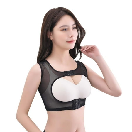 

JDEFEG Push Up Bra Lingerie Outfit Women Chest Adjustment Gather Body Sculpting Jacket Elasticity Mesh Breathable Support Beauty Straps Corset Bodice Gown Nylon Black Xl