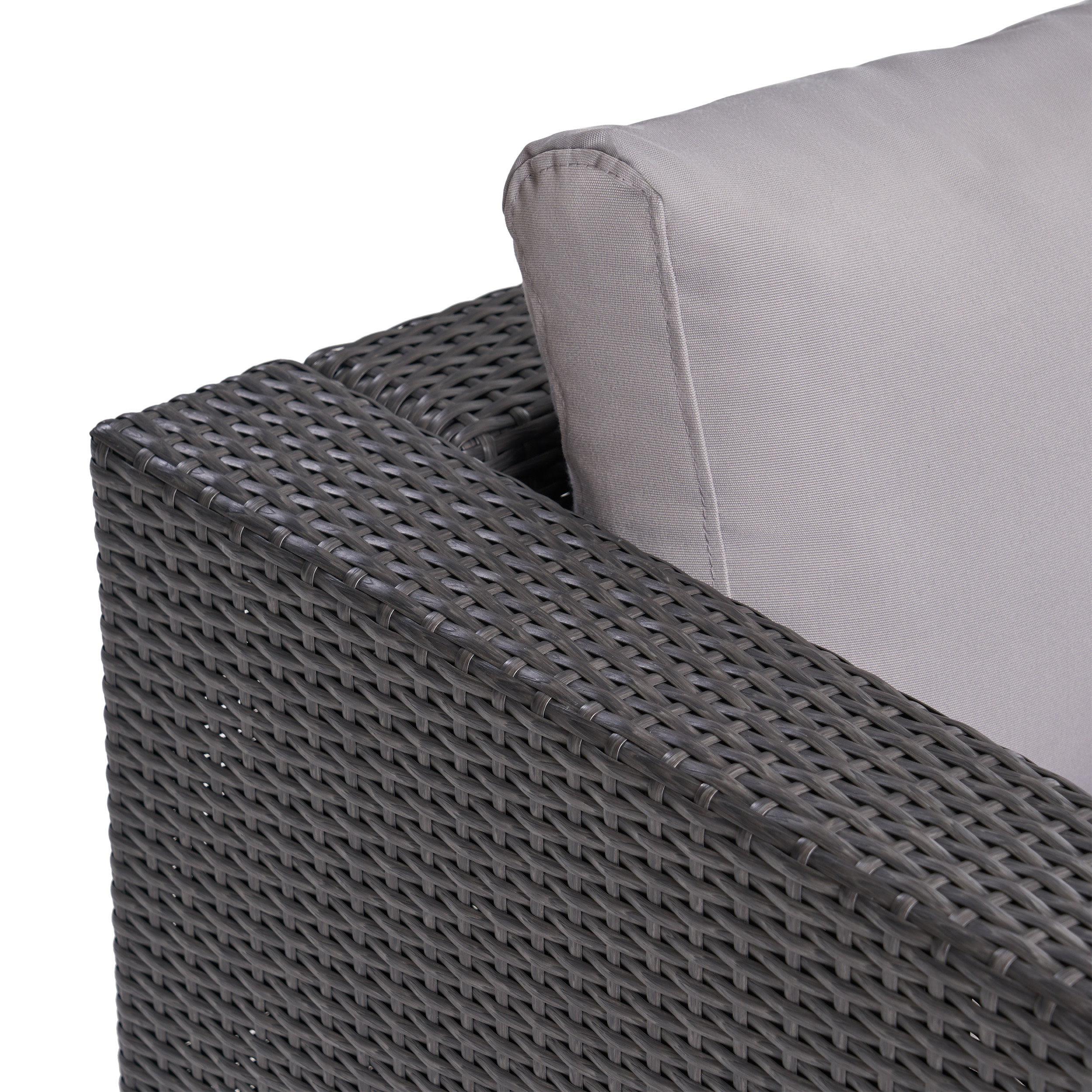 Rosen Wicker Outdoor Club Chair with Cushions, Gray, Light Gray