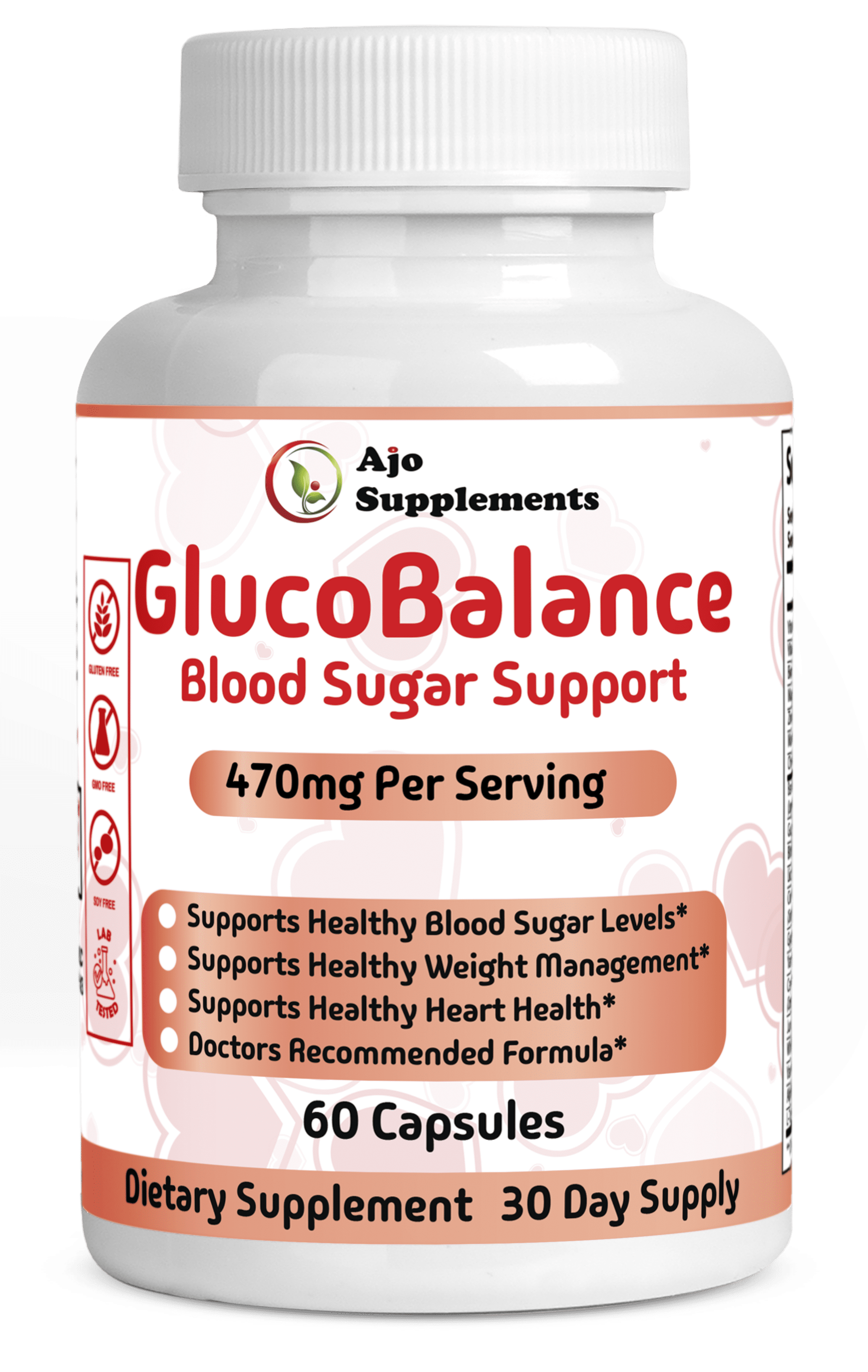 AJO SUPPLEMENTS GlucoBalance Blood Sugar Support Supplement  Advanced Glucose Control with Cinnamon, Bitter Melon, Guggul & Banaba  Supports Energy, Metabolism & Mood  60ct Herbal Capsules