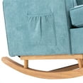thumbnail image 7 of Rocking Chair, Modern Fabric Upholstered Accent Arm Chair with High Back and Solid Wood Base, Comfy Glider Rocker Side Chair with Padded Seat for Living Room Nursery Apartment, Mint Green, 7 of 7