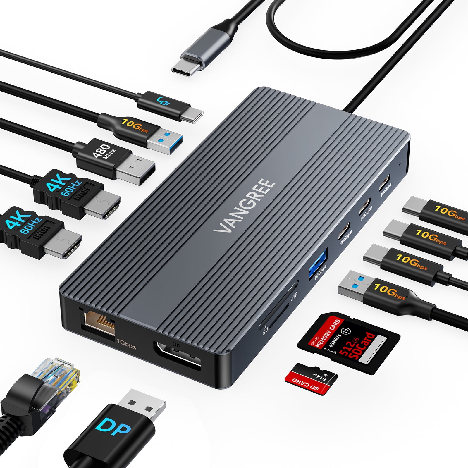 HP USB-C G5 Dockingstation Mit 120W Netzteil – Für Dual-Monitor, Laptop-Aufladung, Inkl. HDMI & DP Kabel