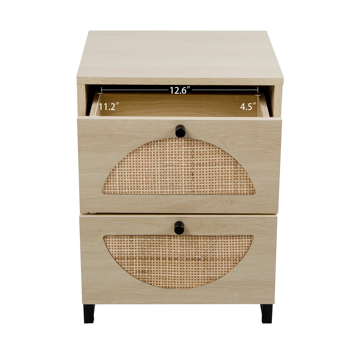 Kadyn 2 Drawer Nightstand Set of 2, Bedside Table for Bedroom and Living Room, Nightstand Side Table with Storage Drawer, Natural Kadyn 2 Drawer Nightstand Set of 2, Bedside Table for Bedroom and Living Room, Nightstand Side Table with Storage Drawer, Natural