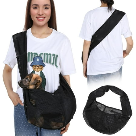 Hgudesign Mesh Pet Sling Carrier for Small Dogs  Dog Carrier Sling  Front Facing Puppy Pouch Travel Safe Bag for Small & Medium Pets