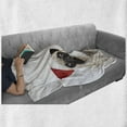 thumbnail image 6 of Pug Soft Flannel Fleece Throw Blanket, Christmas Themed Animal Photography a Cat and Dog Wearing Santa Hats Print, Cozy Plush for Indoor and Outdoor Use, 50" x 60", Grey Cream Red, by Ambesonne, 6 of 6