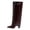 Wine, variant on Knee High Boots Women Fold Over Chunky Heel Pointed Toe Fashion Slouchy Tall Shark Boot Size 5.5-9.5