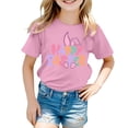 thumbnail image 3 of MIASHUI T-Shirt à Manches Courtes pour Garçons et Filles, Imprimés Graphiques Mignons, Col Rond, Rose, 8-9 Ans, 3 of 4