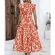 thumbnail image 3 of Vestido de Verano con Mangas Plisadas Mangas Voladoras Cuello Redondo Y Encaje, Vestido de Verano Informal Impreso, 3 of 5
