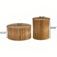 thumbnail image 6 of Kevinplus Retro Fashion Style Cylindrical Coffee Table with Vertical Texture Relief Design,Suitable for Living Room,Office,and Dining Room (Set of 2), 6 of 7