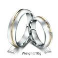 thumbnail image 6 of Men Women Titanium Steel CZ Couple Rings Gold Plated Silver Wedding Band Sz 5-12, 6 of 7