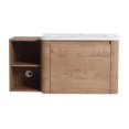 thumbnail image 3 of Noble House 40" Wall-Mounted Bathroom Vanity, White Ceramic Sink, Soft-Close Door, Storage Shelves, Imitative Oak, 3 of 10