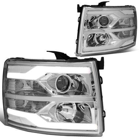 - For 2007 to 2014 Chevy Silverado Dual LED DRL Strip Projector Headlight Chrome Housing Clear Side Headlamp 08 09 10 11 12 13 1500 2500 3500