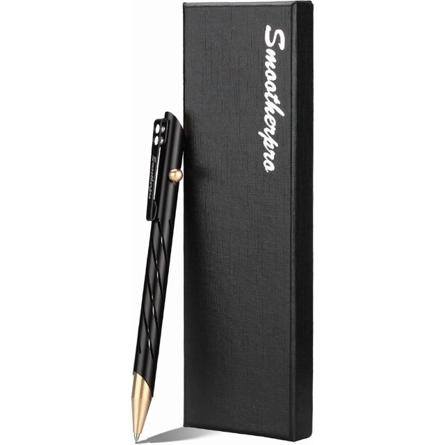 czcpp-Bolt Stylo d'Action avec Capuchon en Laiton, Clip en Acier Inoxydable, Poids Équilibré Compatible avec les Recharges de Gel Parker pour Bureau, Voiture, Signature Extérieure, Noir (TP331BK)
