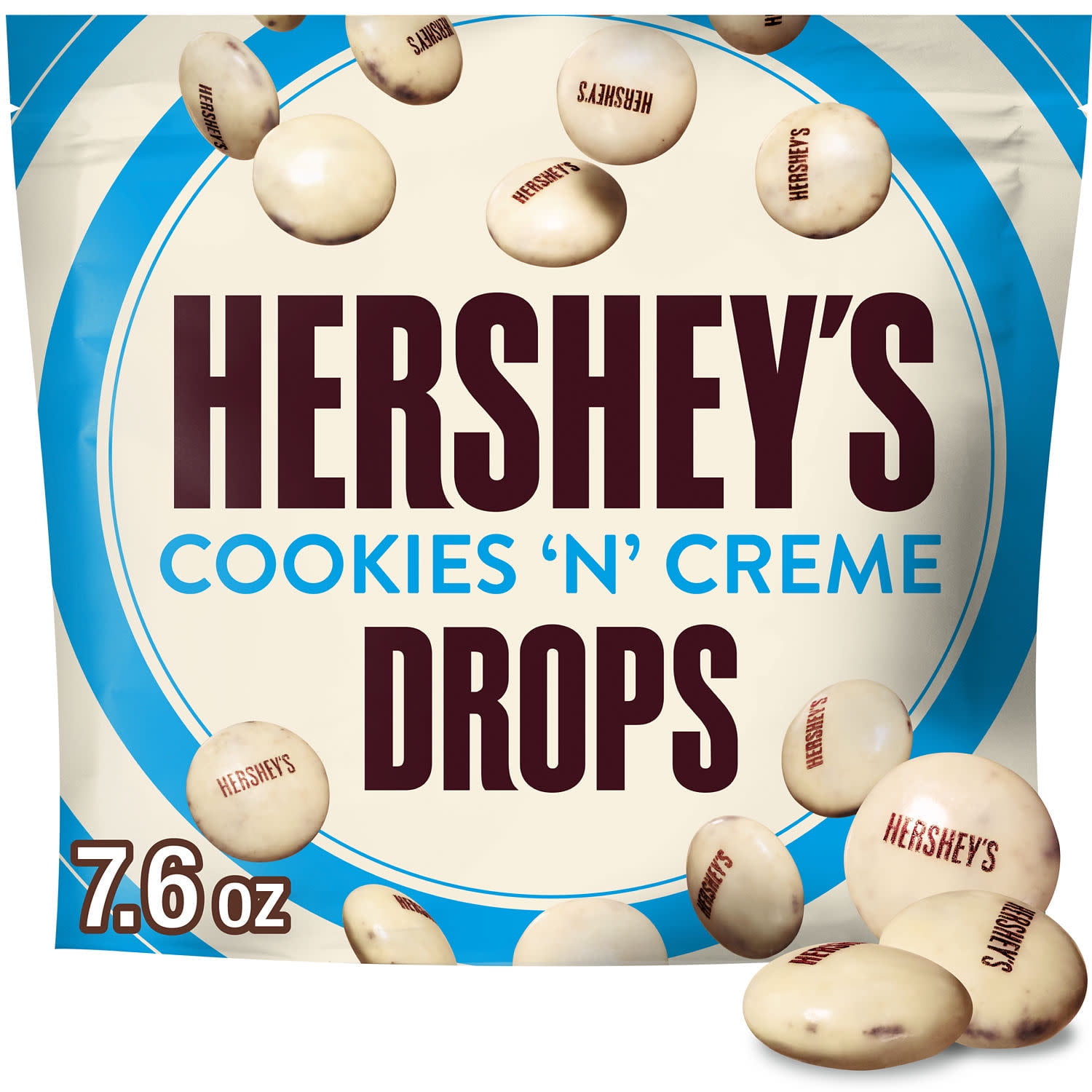 (2 pack) Hershey's Drops Cookies 'n' Creme Candy, Bag 7.6 oz