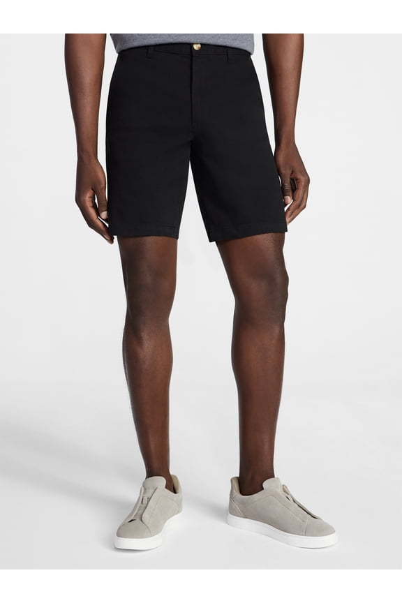 Men's and Big Men's Stretch Twill Flat Front Shorts, 9" Inseam, Sizes 28-54