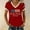 Red, variant on Easter oversized tshirts for women 250th Anniversary Print V Neck T Shirt Patriotic Casual Tee short sleeve shirts for women