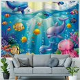 thumbnail image 4 of Orinice Underwater World Tapestry Wall Hanging Unique Style Graphic Tapestries Home Decor Living Room Bedroom Dorm 40x30inch, 4 of 6
