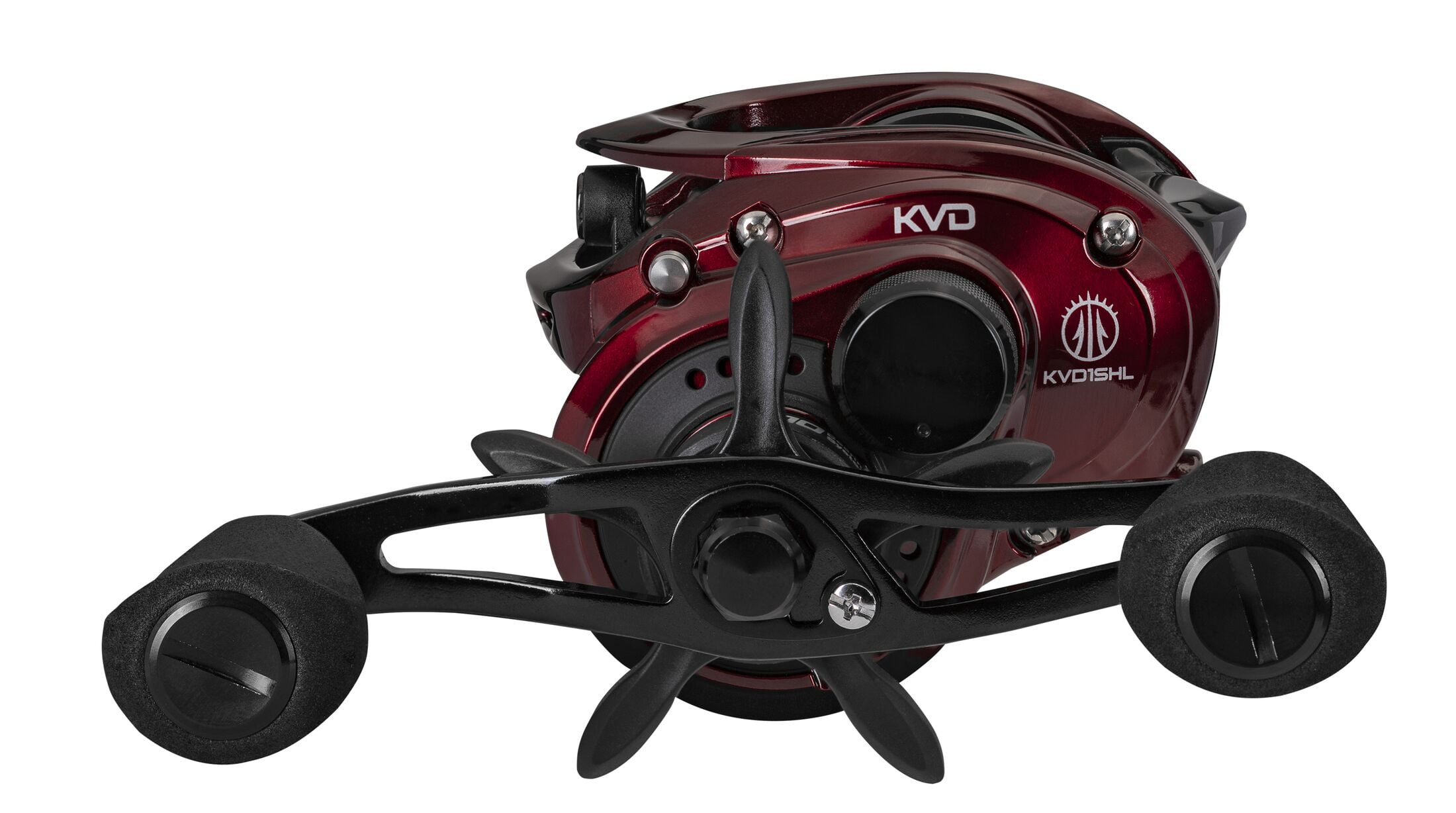 Lew's KVD Baitcast Fishing Reel, 7.5:1 Gear Ratio, Left-Hand Retrieve, Burgundy